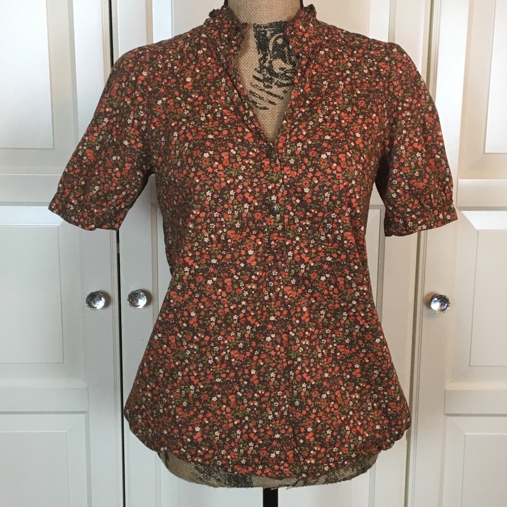 Brown Floral Mossimo Blouse.